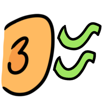 a yellow ear next to a green, wavy 'almost equals' sign